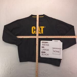 CAT Casual Graphic Long Sleeve T Shirt Adult Mens Size Large L Black